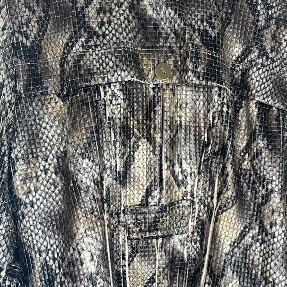 BIANCA NYGARD Faux Snakeskin Ruffled Moto Jacket - Picture 13 of 16